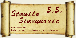 Stanilo Simeunović vizit kartica